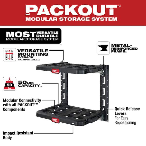PACKOUT 20 in. H x 22 in. W Slatwall Accessories Black Resin Racking Kit with Metal Reinforced Frame and Handle