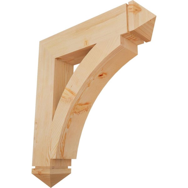Ekena Millwork 5.5 in. x 34 in. x 30 in. Douglas Fir Thorton Arts and Crafts Smooth Bracket