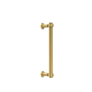 Contemporary 12 in. Back to Back Shower Door Pull with Grooved Accent in Unlacquered Brass