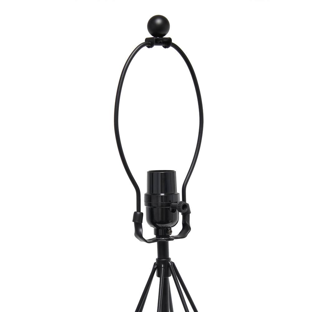 23.5 in. Black Matte Geometric Metal Table Lamp