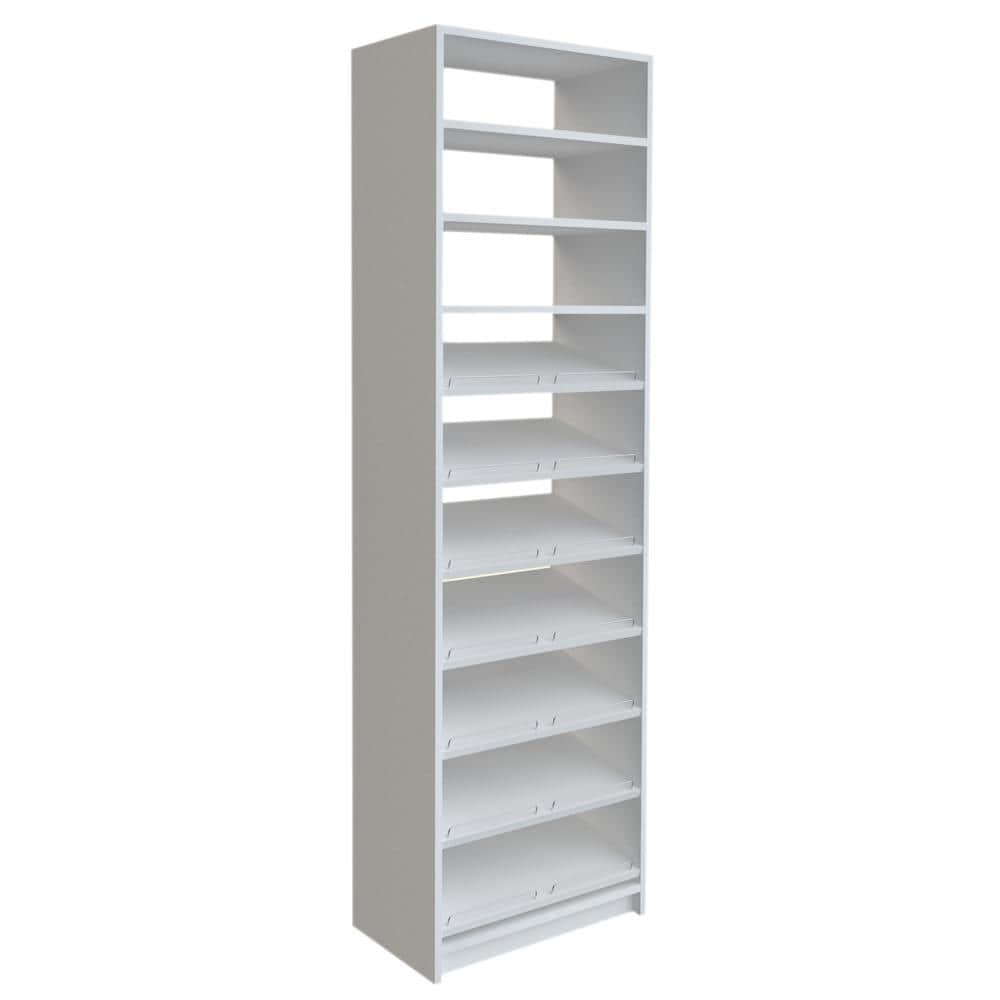 White Wood Shoe Cabinet Cubby Shoe Rack Storage Organizer for