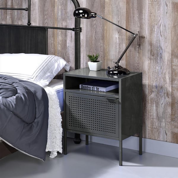 Unbranded Gemma Nightstand with USB Port in Gray