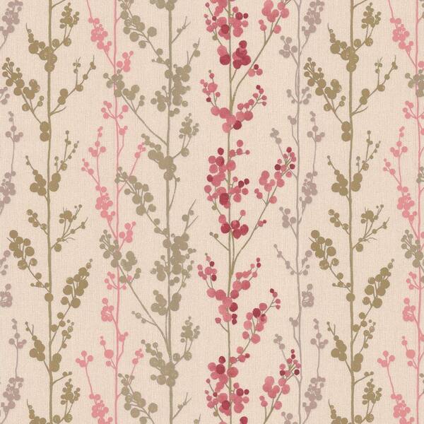 Graham & Brown 56 sq. ft. Berries Red Wallpaper