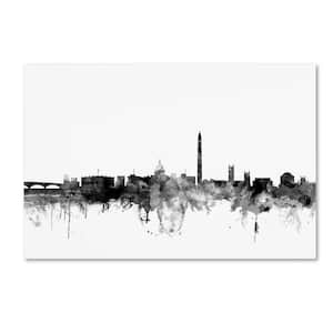 Washington DC Skyline Black and White by Michael Tompsett Floater Frame Architecture Wall Art 22 in. x 32 in.