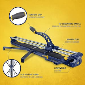 36 in. Slimline Manual Tile Cutter with Steel Blade and Adjustable Tungsten-carbide 7/8 in. Scoring Wheel