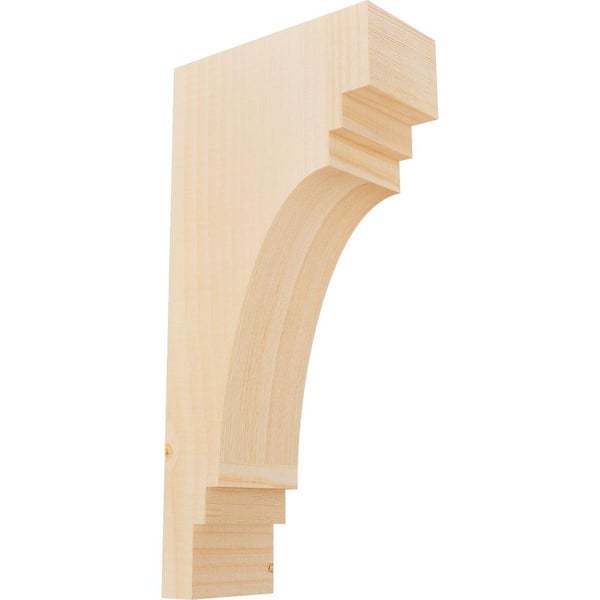 Ekena Millwork 3-1/2 in. x 8 in. x 16 in. Douglas Fir Pescadero Smooth Corbel