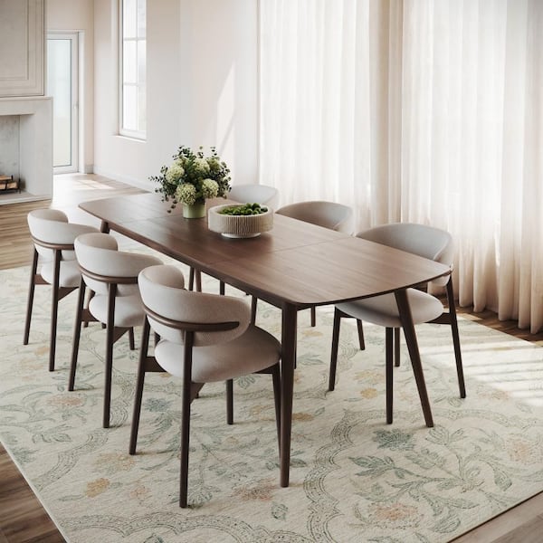 Mirzelle Floral Transitional Washable Area Ivory 5 ft. x 7 ft. Indoor Area Rug