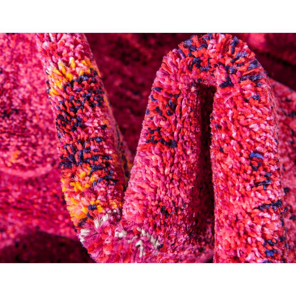 Medici Collection Vibrant Red Rectangular Synthetic Area Rug