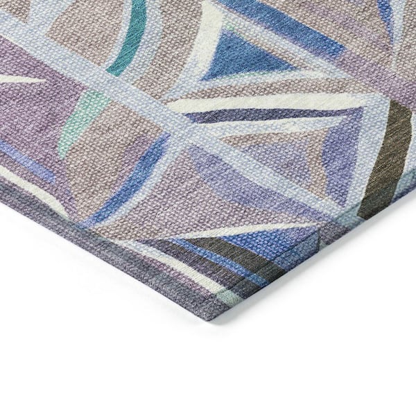 Chantille Machine Washable Indoor/Outdoor Abstract ACN2253 Lavender 8 ft. x 8 ft. Area Rug