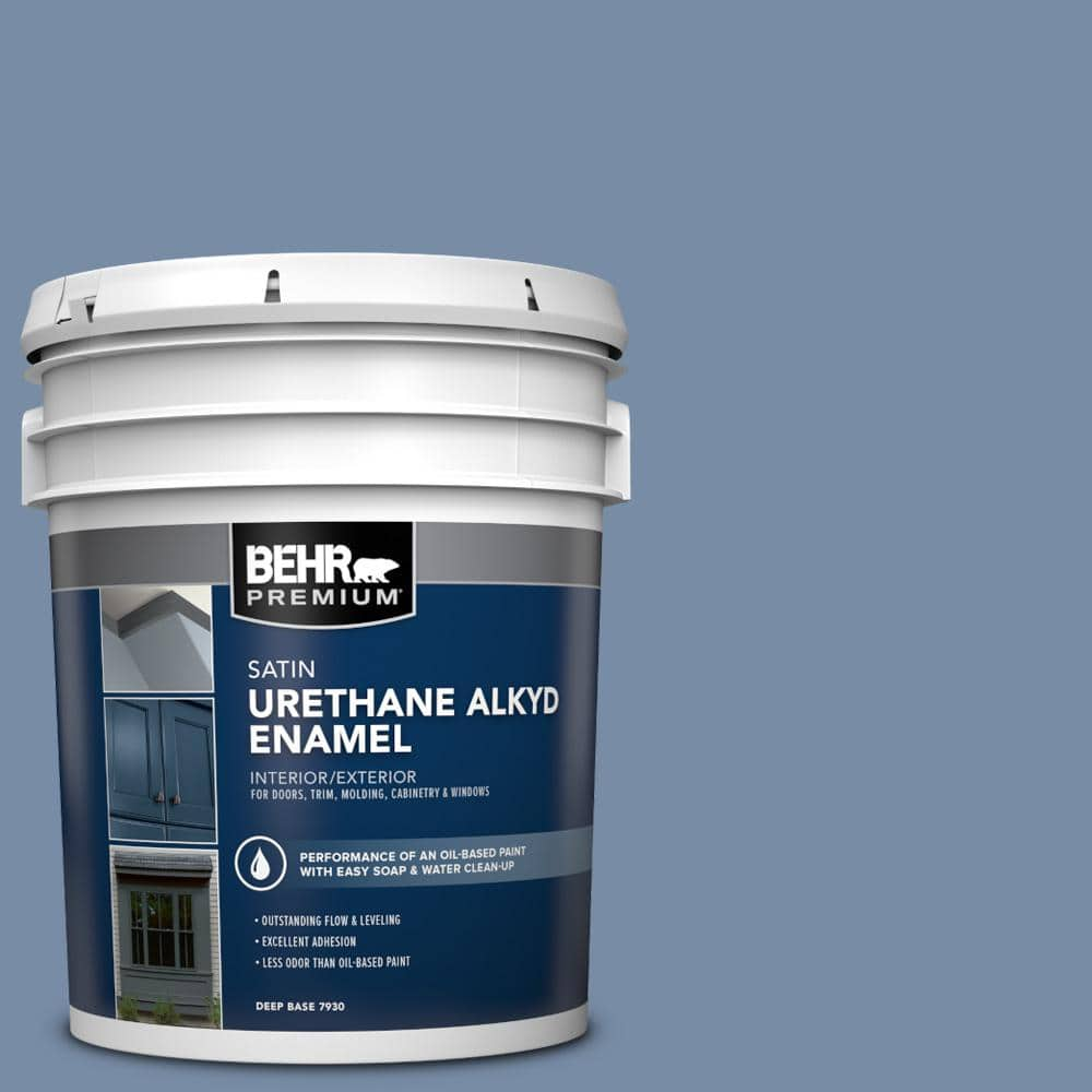 BEHR PREMIUM 5 gal. #590F-5 Magic Spell Urethane Alkyd Satin Enamel  Interior/Exterior Paint 793005 - The Home Depot