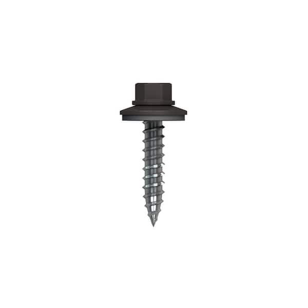#10 1-1/2 in. External Hex Drive Flange Hex Head Steel Wood Screws in Antique Bronze (250-Piece per Bag)