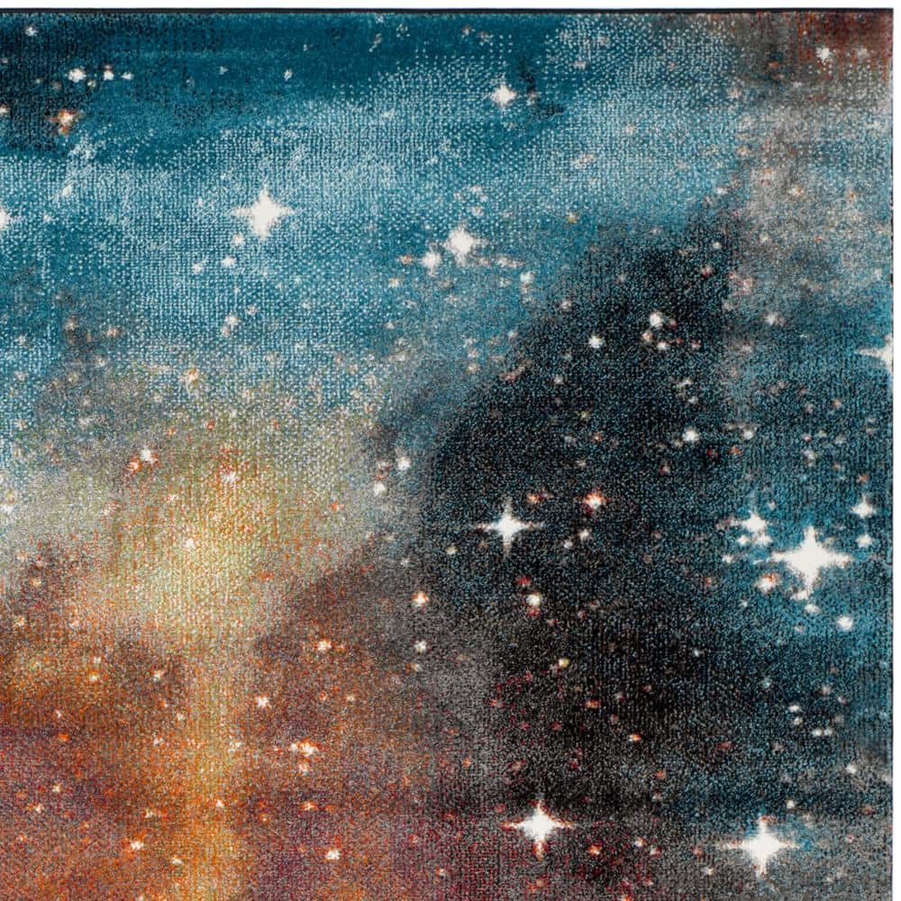 Celestial Charm Orange/Multi Synthetic 8' x 10' Area Rug