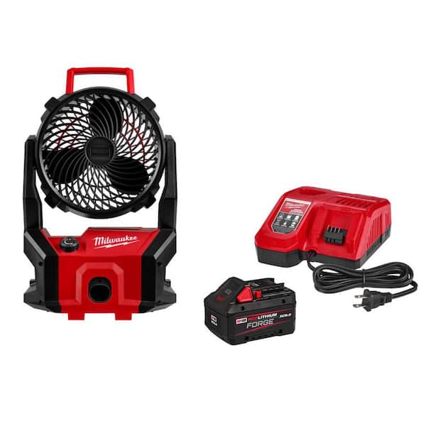 M18 18-Volt Lithium-Ion Brushless Cordless PACKOUT Jobsite Fan w/ 8.0 Ah Battery & Charger