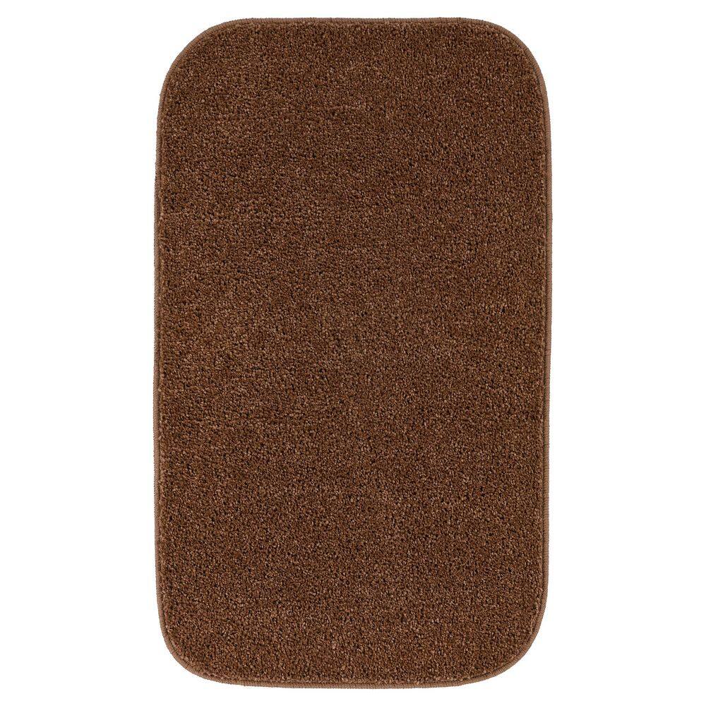Garland Rug Sedona 21 in. x 34 in. Cinnamon Brown Solid Color Plush ...