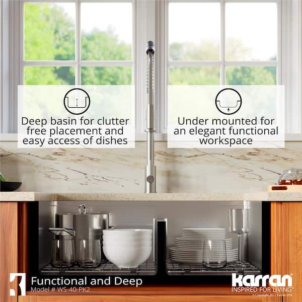 Karran 16-Gauge Stainless Steel 25 in. Single Bowl Drop-In Kitchen Sink  with Grid and Basket Strainer EL-30-PK1 - The Home Depot