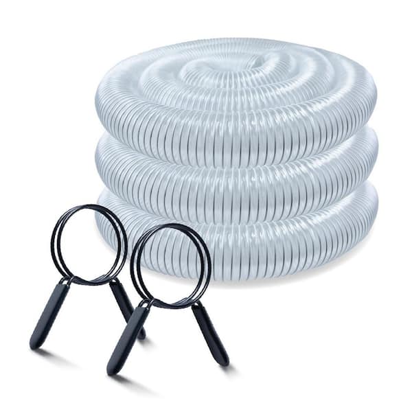 2-1/2 in. x 20 ft. PVC Dust Collection Hose with 2pc 2-1/2 in. Double Loop Hose Clamps for Dust Collector & Shop Vacuum