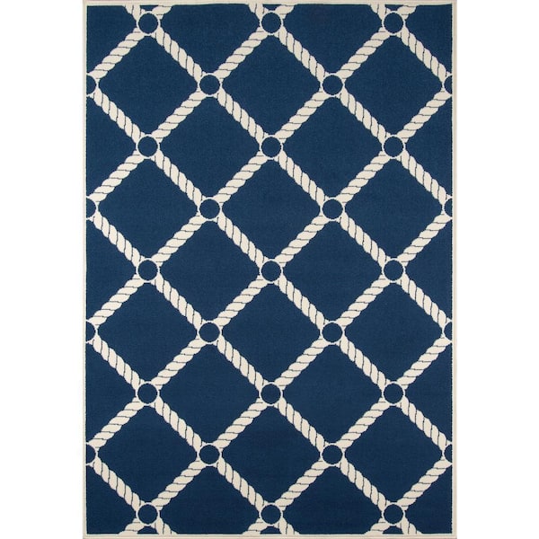 Baja Nautical Rope Navy 6 ft. 7 in. x 9 ft. 6 in. Indoor/Outdoor Area Rug