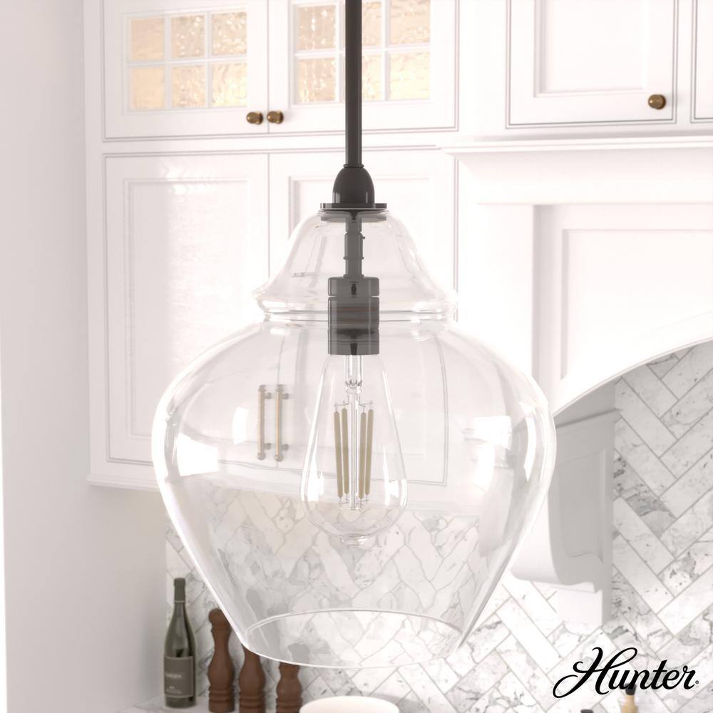 Dunshire 1-Light Noble Bronze Island Pendant Light with Clear Ginger Jar Glass Shade price history on PriceWatchPro