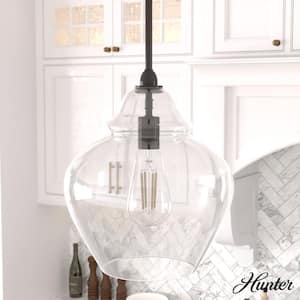 Dunshire 1-Light Noble Bronze Island Pendant Light with Clear Ginger Jar Glass Shade