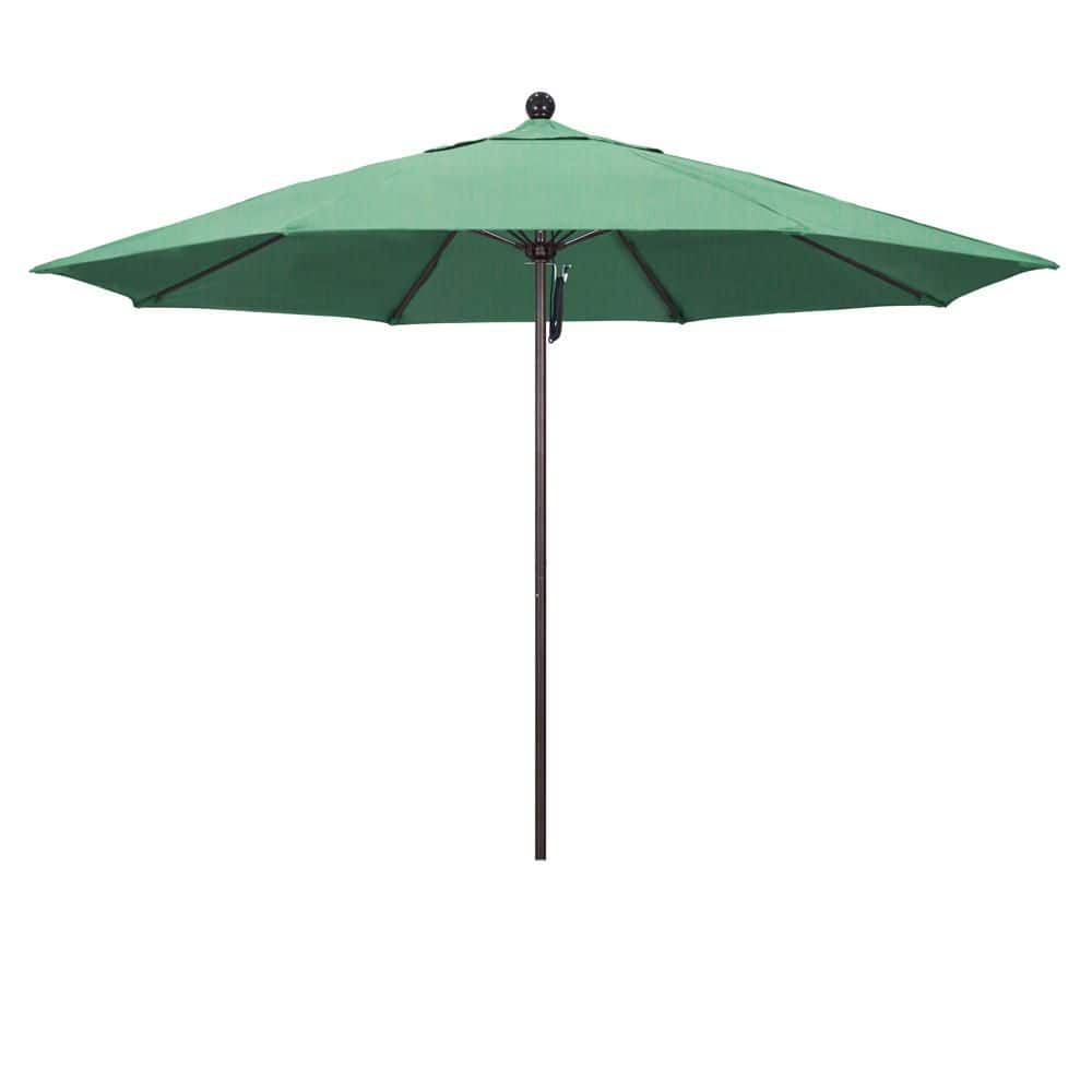 11 ft. Bronze Aluminum Market Patio Umbrella with Fiberglass Ribs Pulley Lift in Spa Pacifica price history on PriceWatchPro