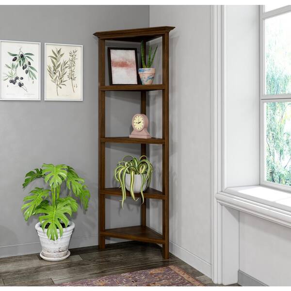 4 Shelf Corner Bookcase, Tall Corner Bookcase Wood