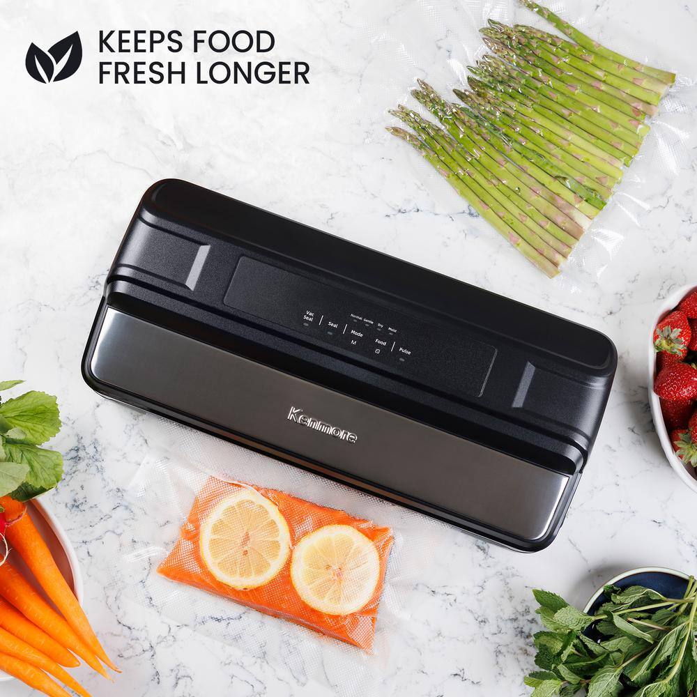 Kenmore Black and Silver Stainless Steel Vacuum Sealer with 7 Preset Modes