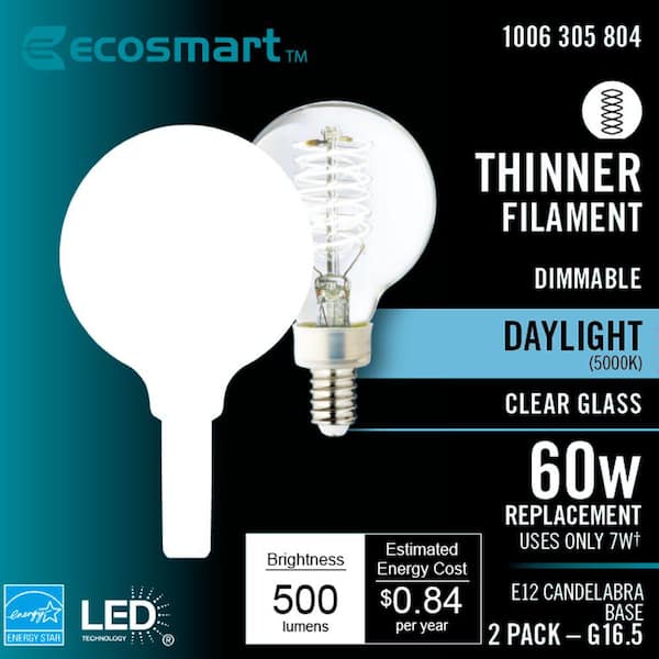 Ecosmart 60 Watt Equivalent G16 5, Led Light Poster Design