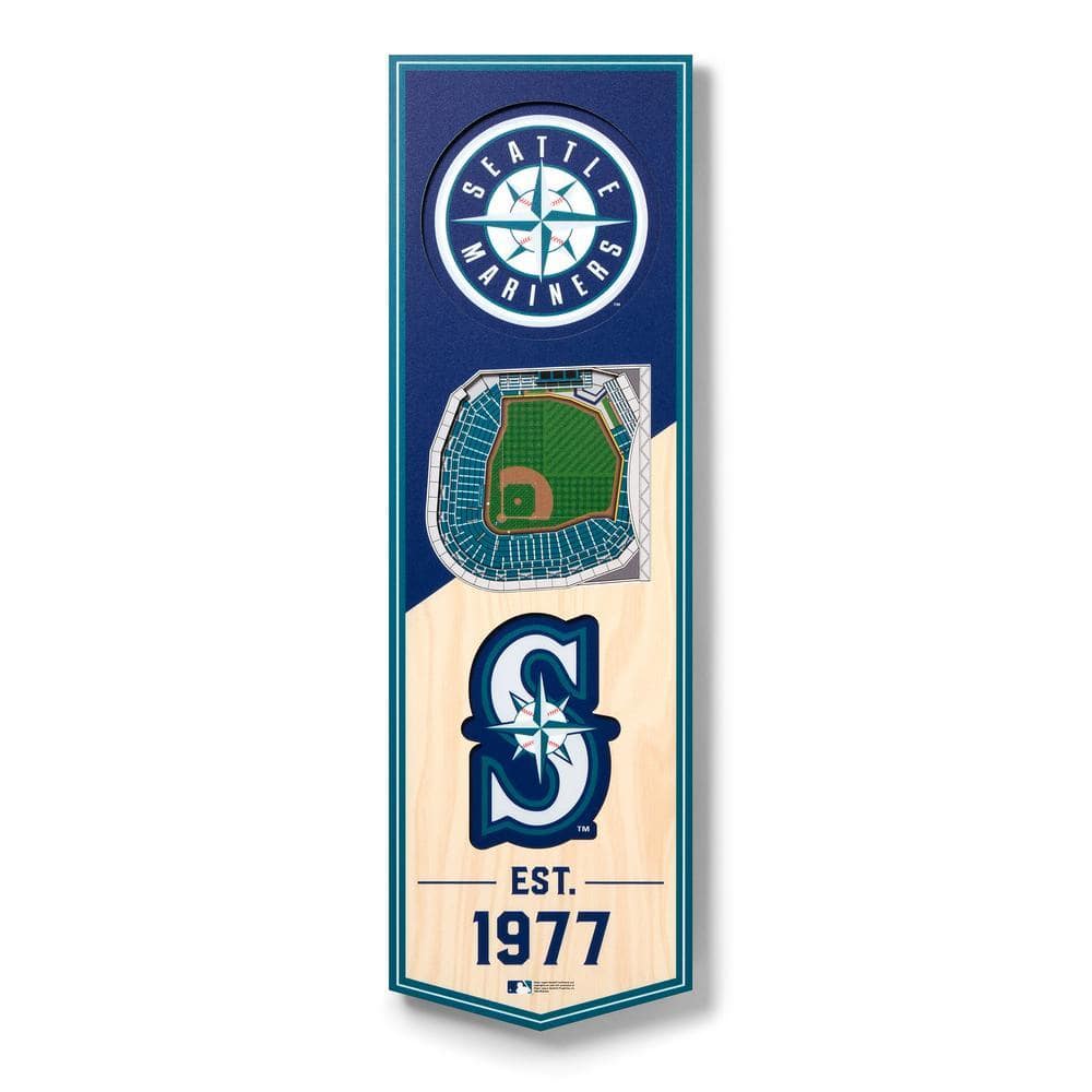 Mariners Stadium Rafter Banners YouTheFan MLB Seattle Mariners 6 in. x 19 in. 3D Stadium Banner-T ...