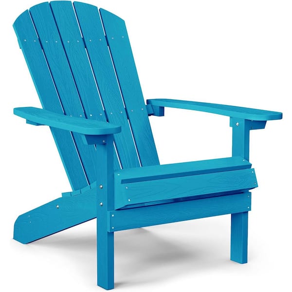 Mximu Classic Blue Plastic Outdoor Patio Adirondack Chair