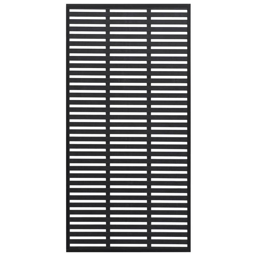 Slatted 70.8 in. x 35.4 in. Black 100% Recycled Poly Decorative Screen Panel and Wall Decor with Slimline Metal Frame price history on PriceWatchPro