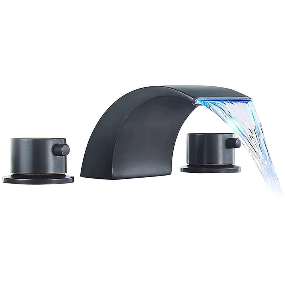 FLG 8 in. Widespread DoubleHandle LED Bathroom Faucet with Light 3