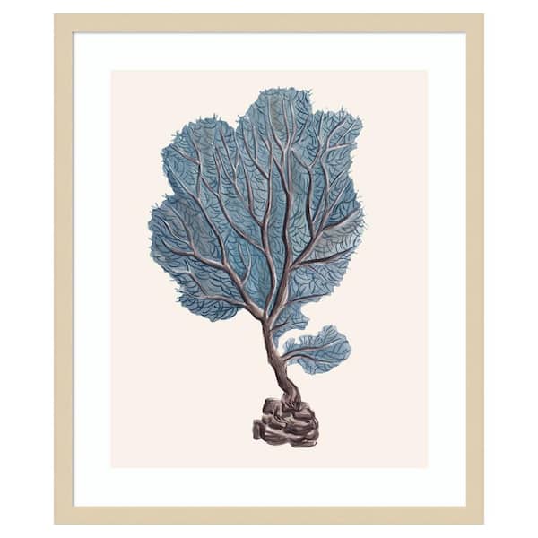 Amanti Art Indigo Reef IV by Melissa Wang 21 in. W x 25 in. H. Wood Framed Wall Art Print Framed in Brown