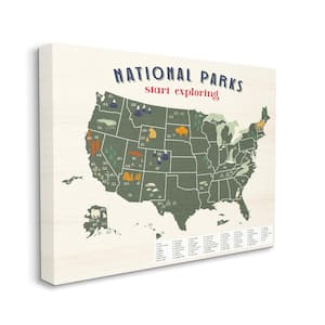 National Parks Map Numbered Key United States By Daphne Polselli Unframed Print Abstract Wall Art 16 in. x 20 in.