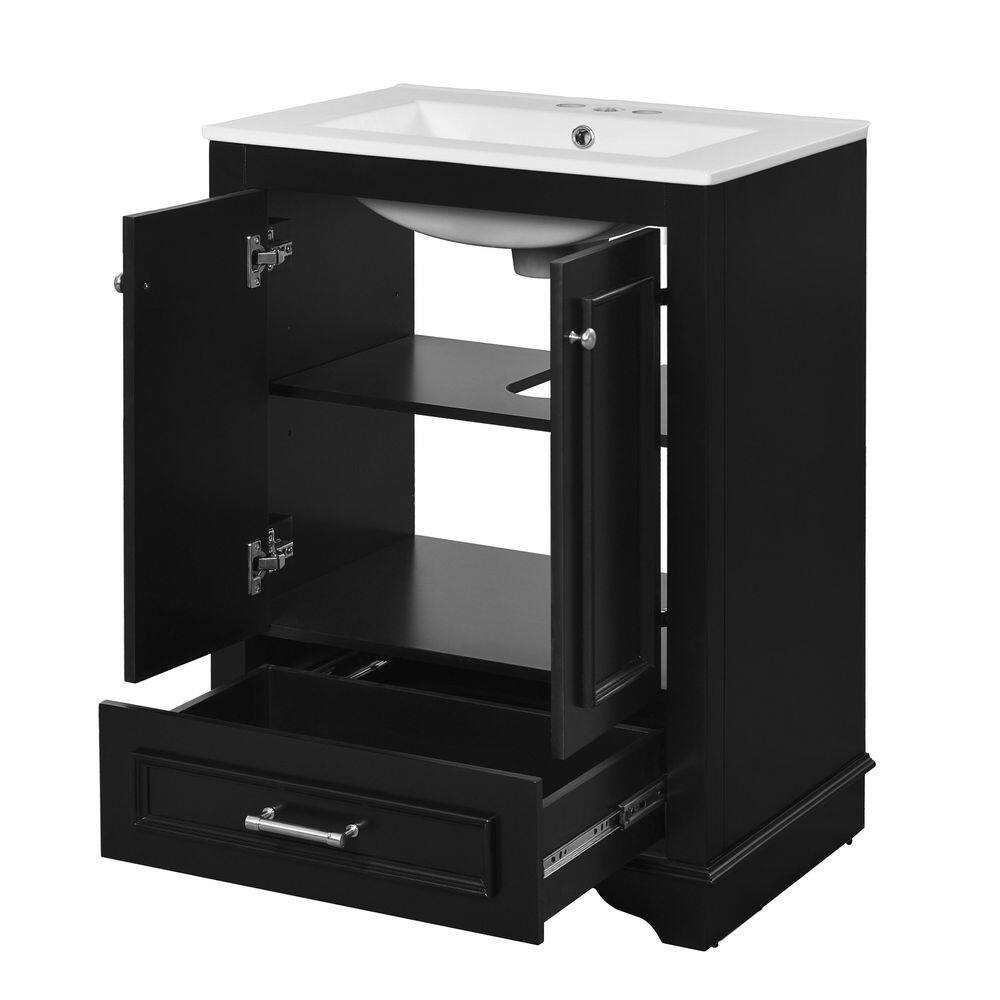 24.2 in. W x 18.3 in. D x 33 in. H Bathroom Black Linen Cabinet price history on PriceWatchPro