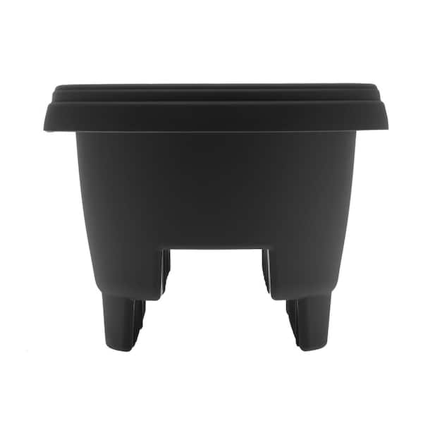 Bloem Deck 12 in. Balcony Rail Planter in Black