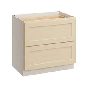 36 in. W x 24 in. D x 34.5 in. H Plywood Ready to Assemble Floor Base Kitchen Cabinet in Versa Shaker with 2-Drawers