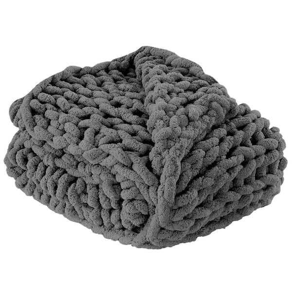 MODERN THREADS Chenille Chunky Hand Knit Throw 50 x 60"