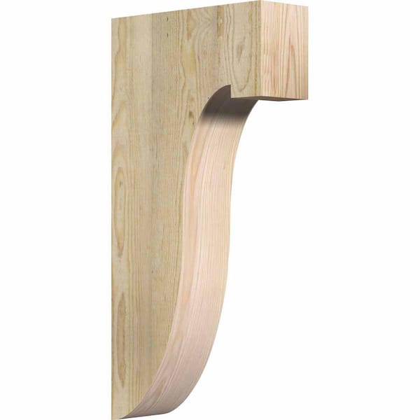 Ekena Millwork 4 in. x 12 in. x 24 in. Douglas Fir Del Monte Rough Sawn Corbel
