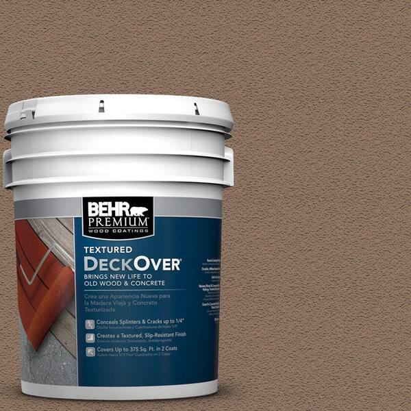 BEHR Premium Textured DeckOver 5 gal. #SC-147 Castle Gray Textured Solid Color Exterior Wood and Concrete Coating