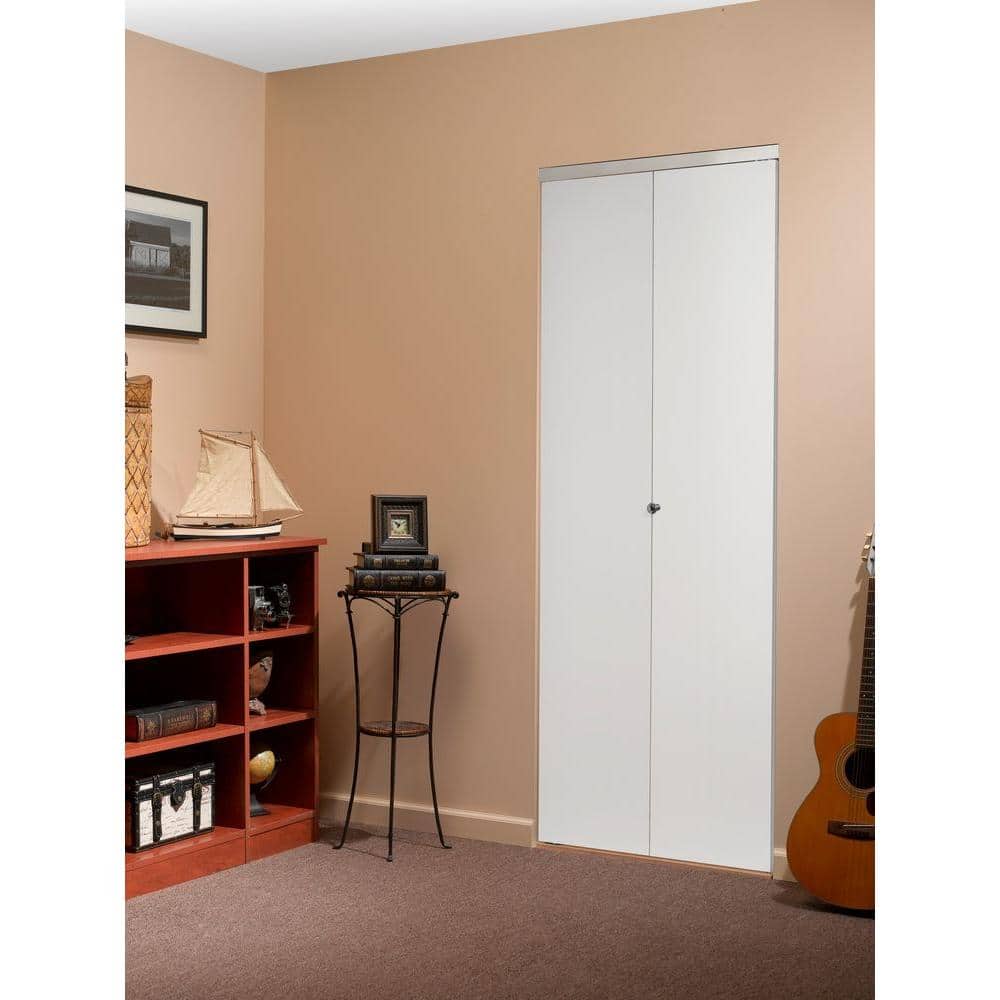 80'' White Solid Core MDF Smooth Bi-Fold Closet Door
