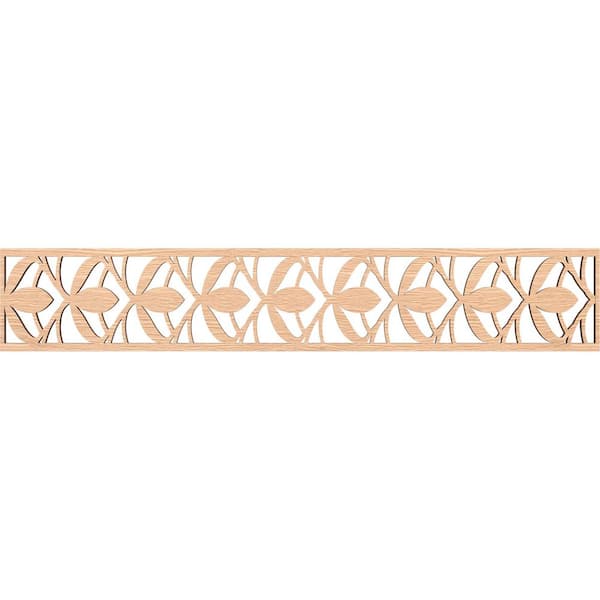 Ekena Millwork Salem Fretwork 0.375 in. D x 46.625 in. W x 8 in. L Red Oak Wood Panel Moulding
