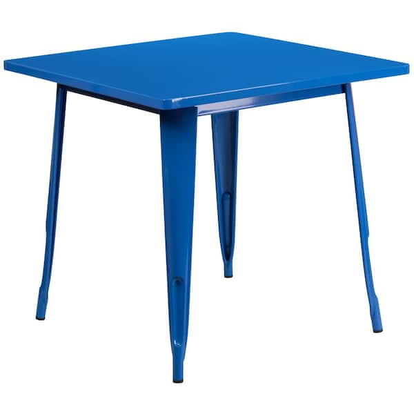 Carnegy Avenue Blue Square Metal Outdoor Bistro Table
