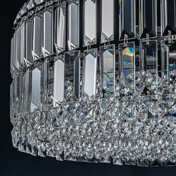 EDISLIVE Orillia Modern 8-Light Black Round Glass Crystal