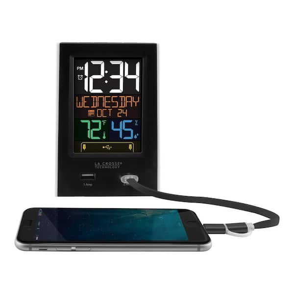 La Crosse Technology - Desktop Dual USB Charging Clock with Alarm and Nap Timer