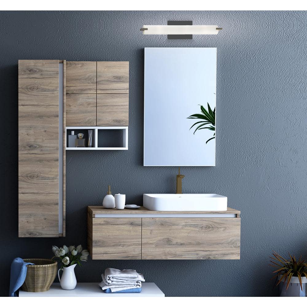 Dark Restoration Bronze 3-Light Dimmable Glass Bath Bar