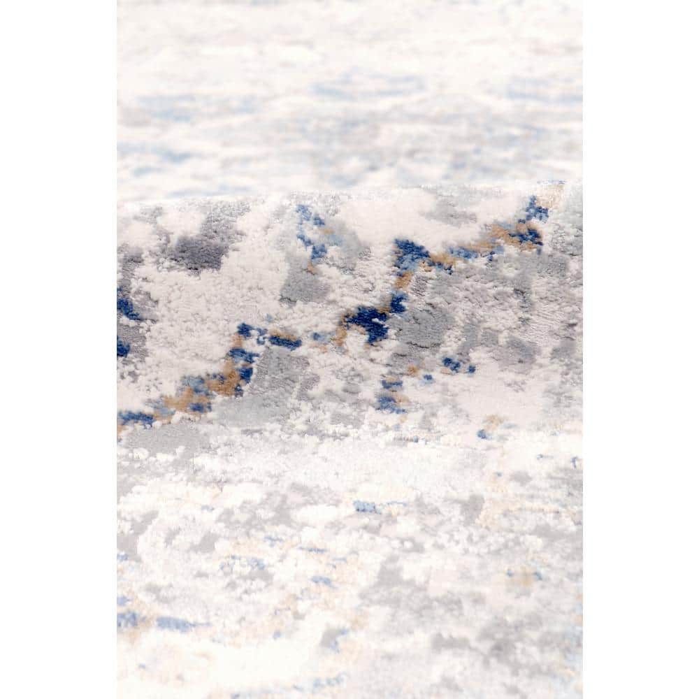 Handmade Gray Synthetic 4'x6' Easy-Care Rectangular Rug