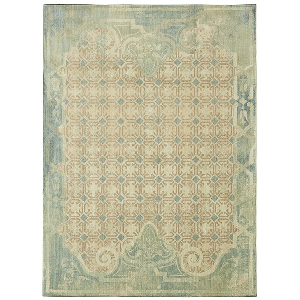 Mohawk Home Lakeside Cottage Aqua by Patina Vie 8 ft. x 10 ft. Area Rug