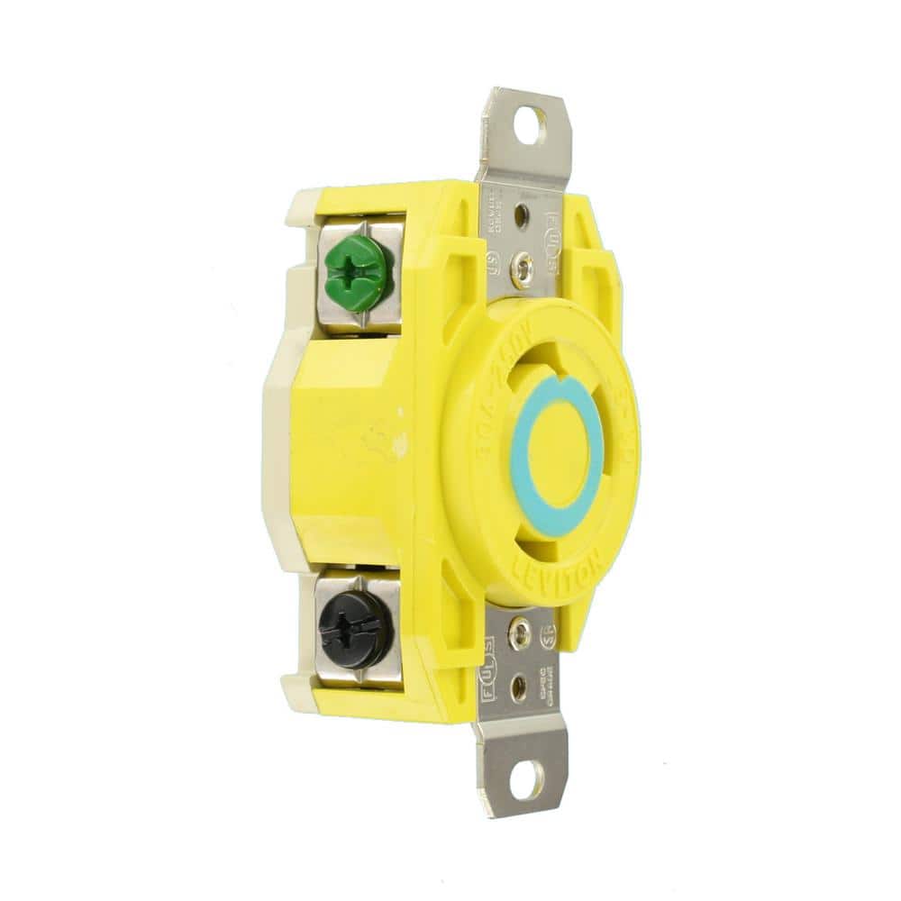 Yellow Industrial Grade Corrosion Resistant Locking Receptacle