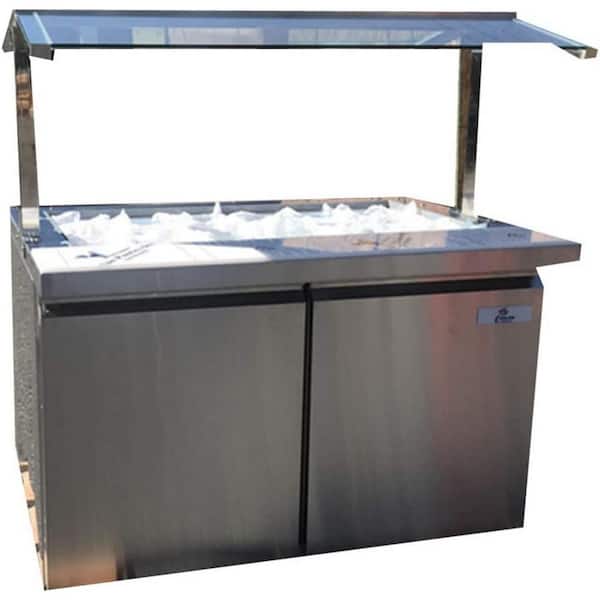 Cooler Depot 47 in. W 14 cu. ft. Commercial Auto Frost Upright Salad Buffet Refrigerator Table in Stainless