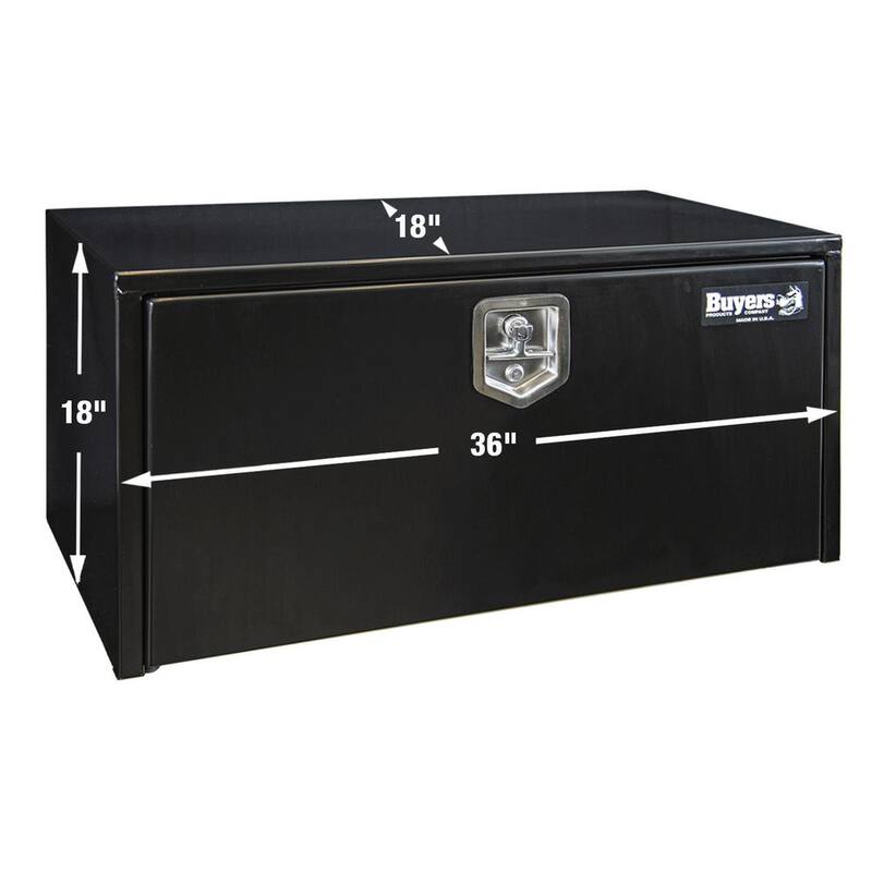 18 in. x 18 in. x 36 in. Gloss Black Steel Underbody Truck Tool Box